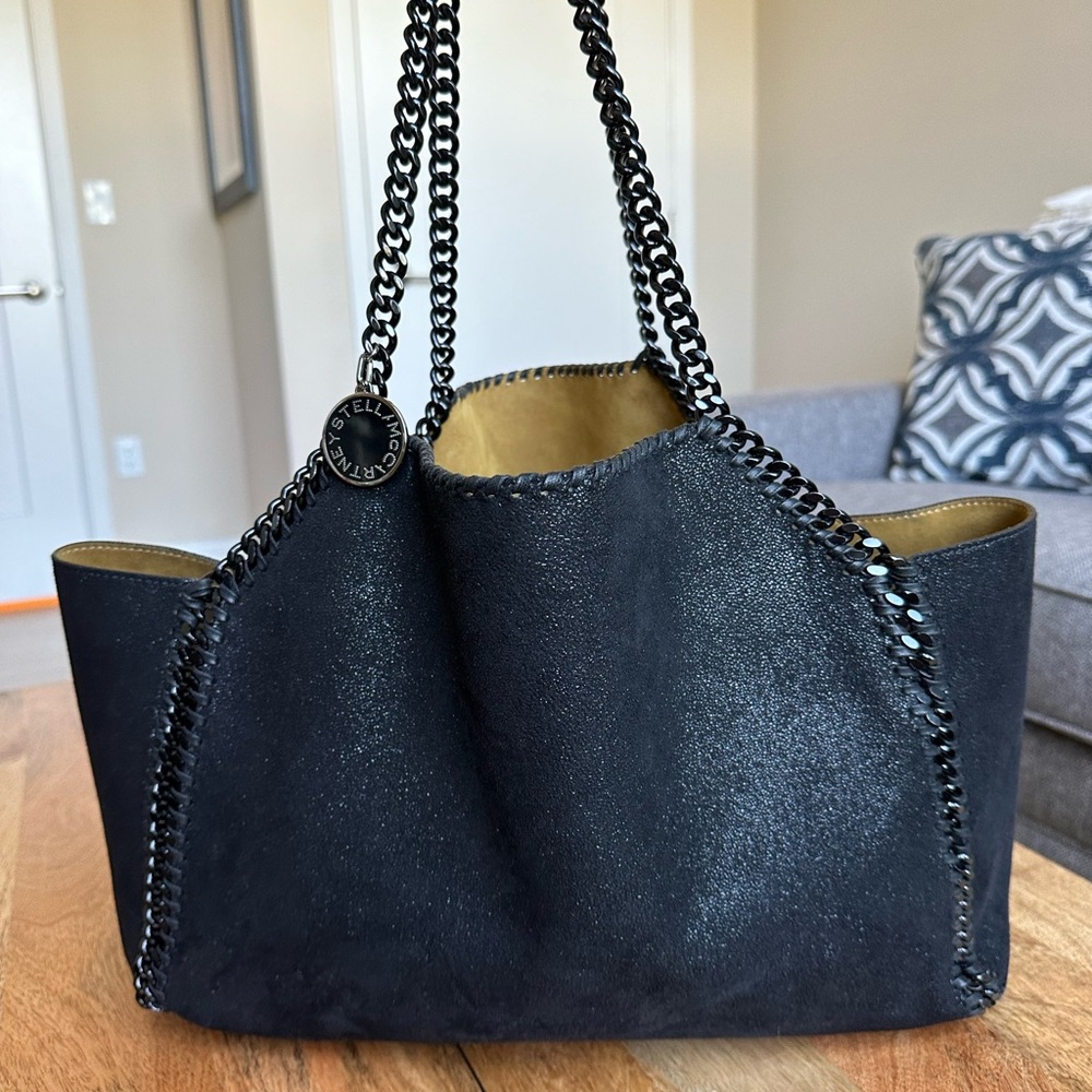 Stella McCartney Falabella Reversible Tote Bag in Black/Tan